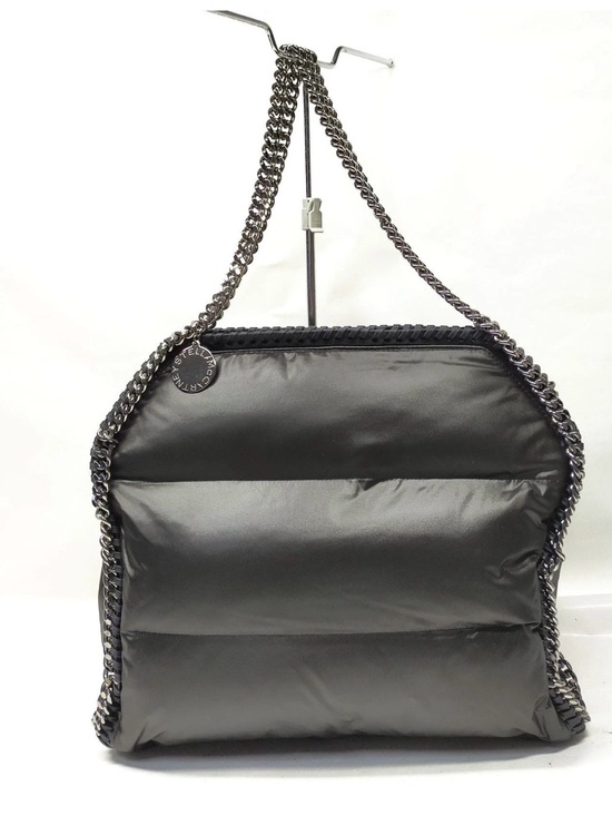 Stella McCartney Handbags - Stella McCartney Black Puffer Shoulder Bag with Chain Trim